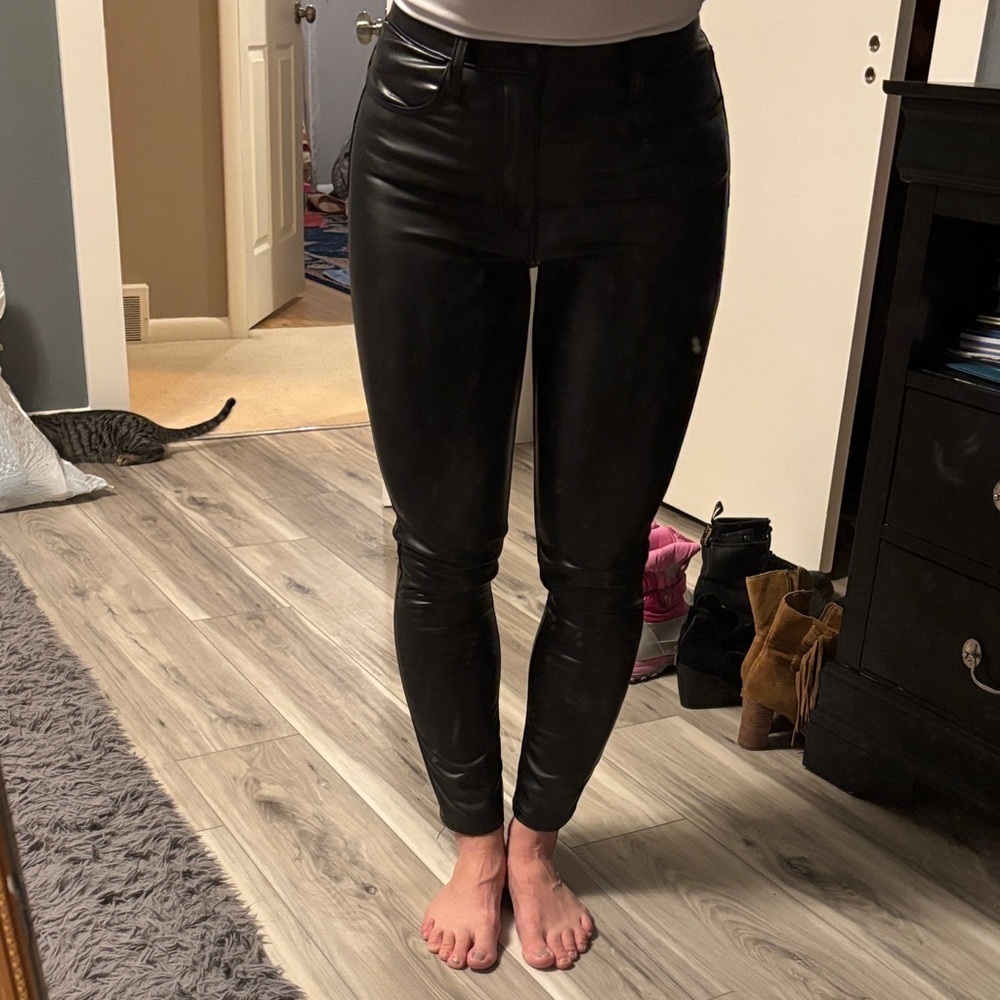 Abercrombie & Fitch Black Vegan Leather Skinny Pants